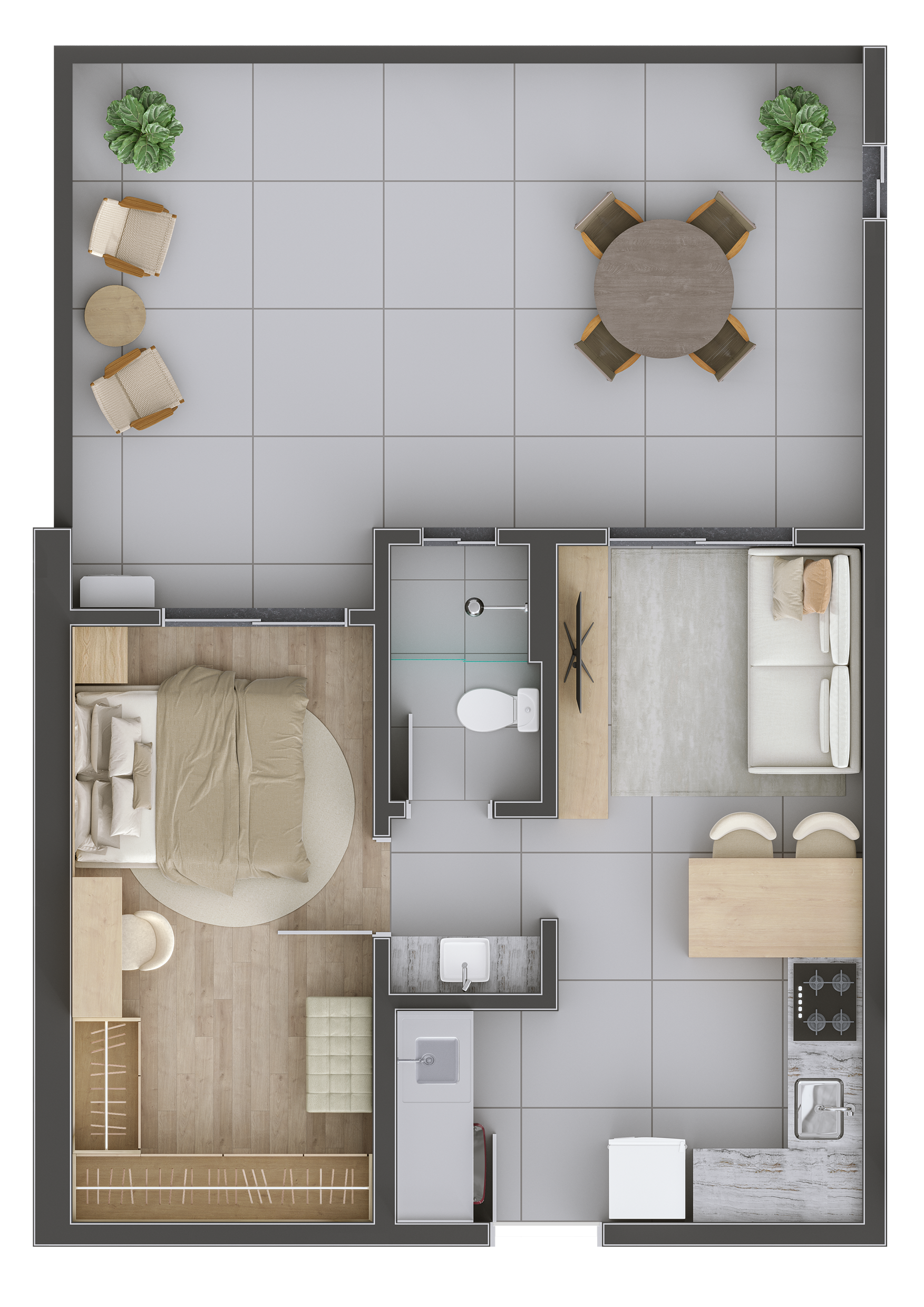 Planta Planta 03 - Garden 38,81m² + 22,97m²