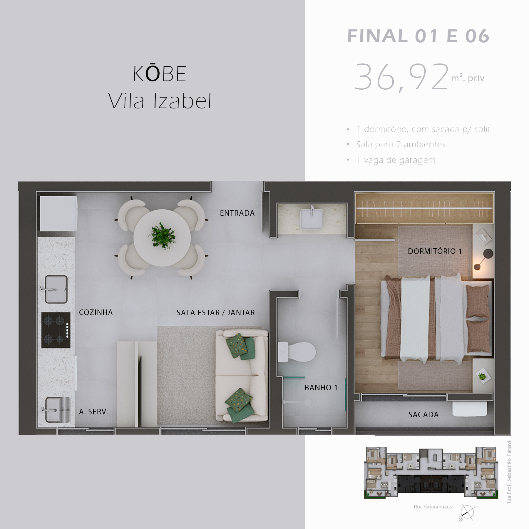 Planta Planta Final 01 e 06 - 36,92m²